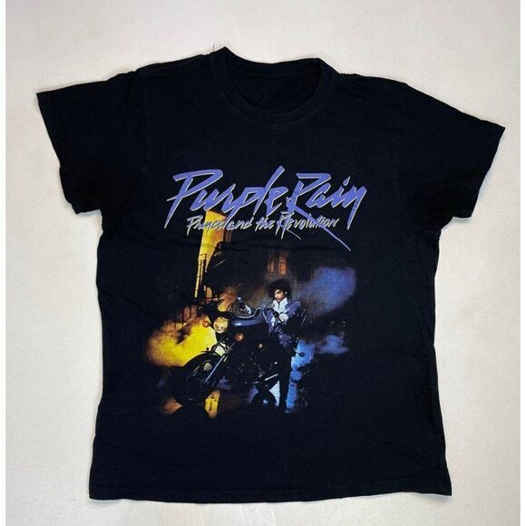 Prince And The Revolution Purple Rain Graphic T-shirt Women Medium Black Music - Picture 1 of 5
